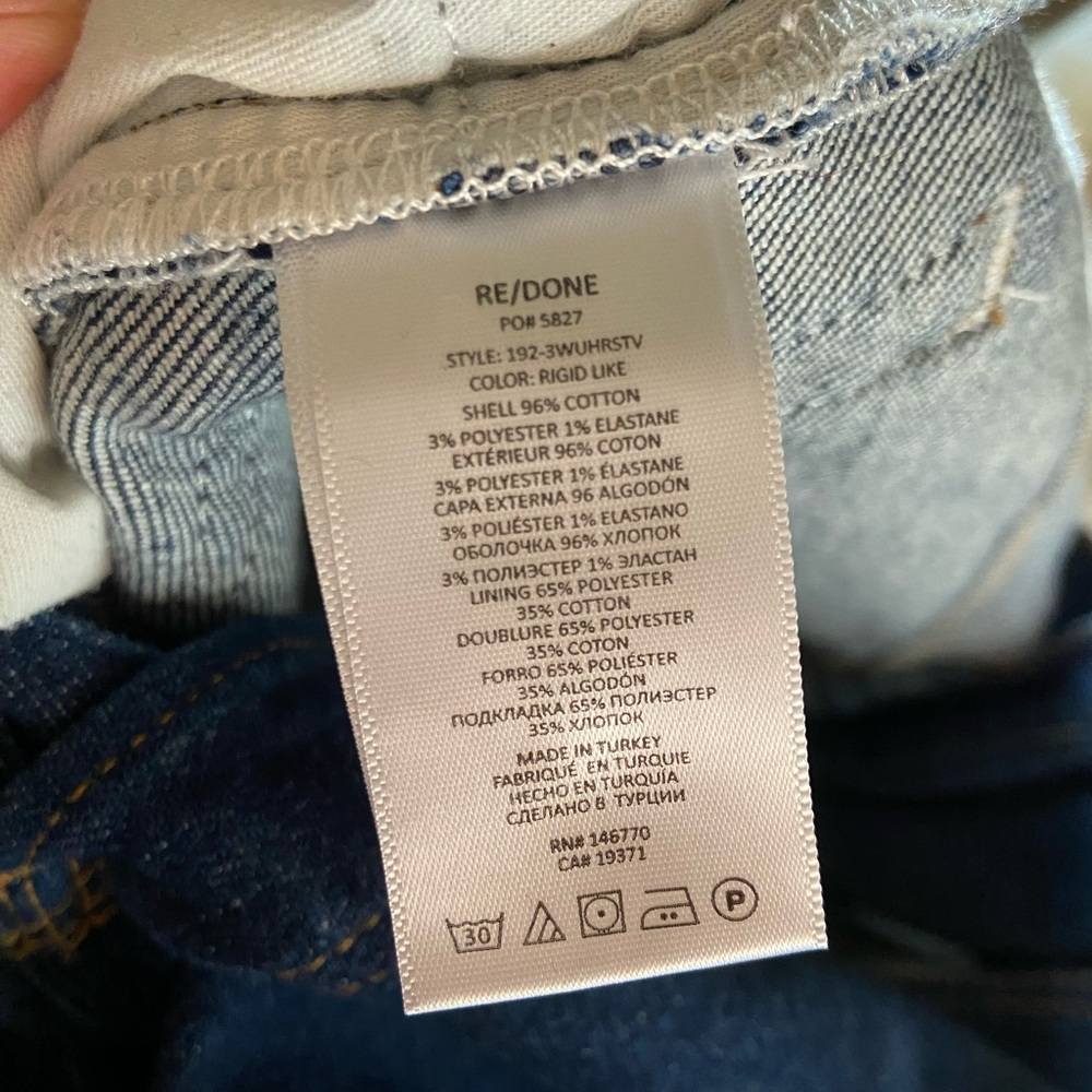 Re/Done High Rise Dark Blue Jeans - Picture 7 of 7